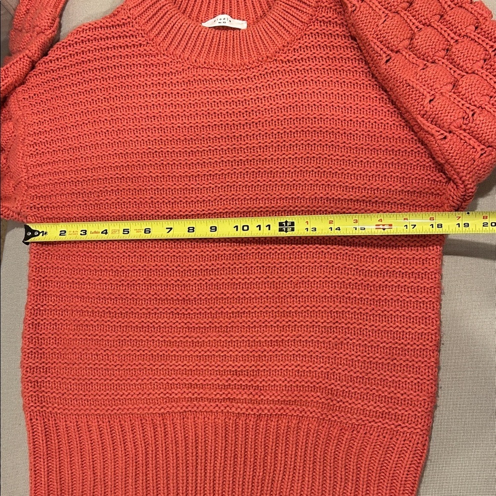 Elodie Oversized Chunky Bubble Knit Salmon Pink Crewneck Sweater Women's Size XS - Picture 4 of 9